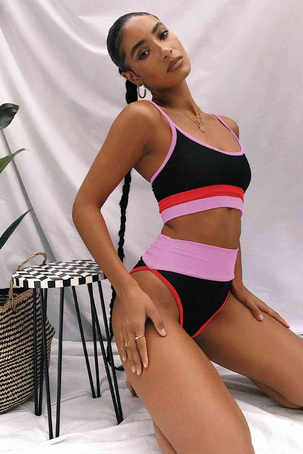 Color Block Two-Piece Swim Set