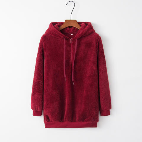 Quarter-Zip Teddy Bear Hoodie