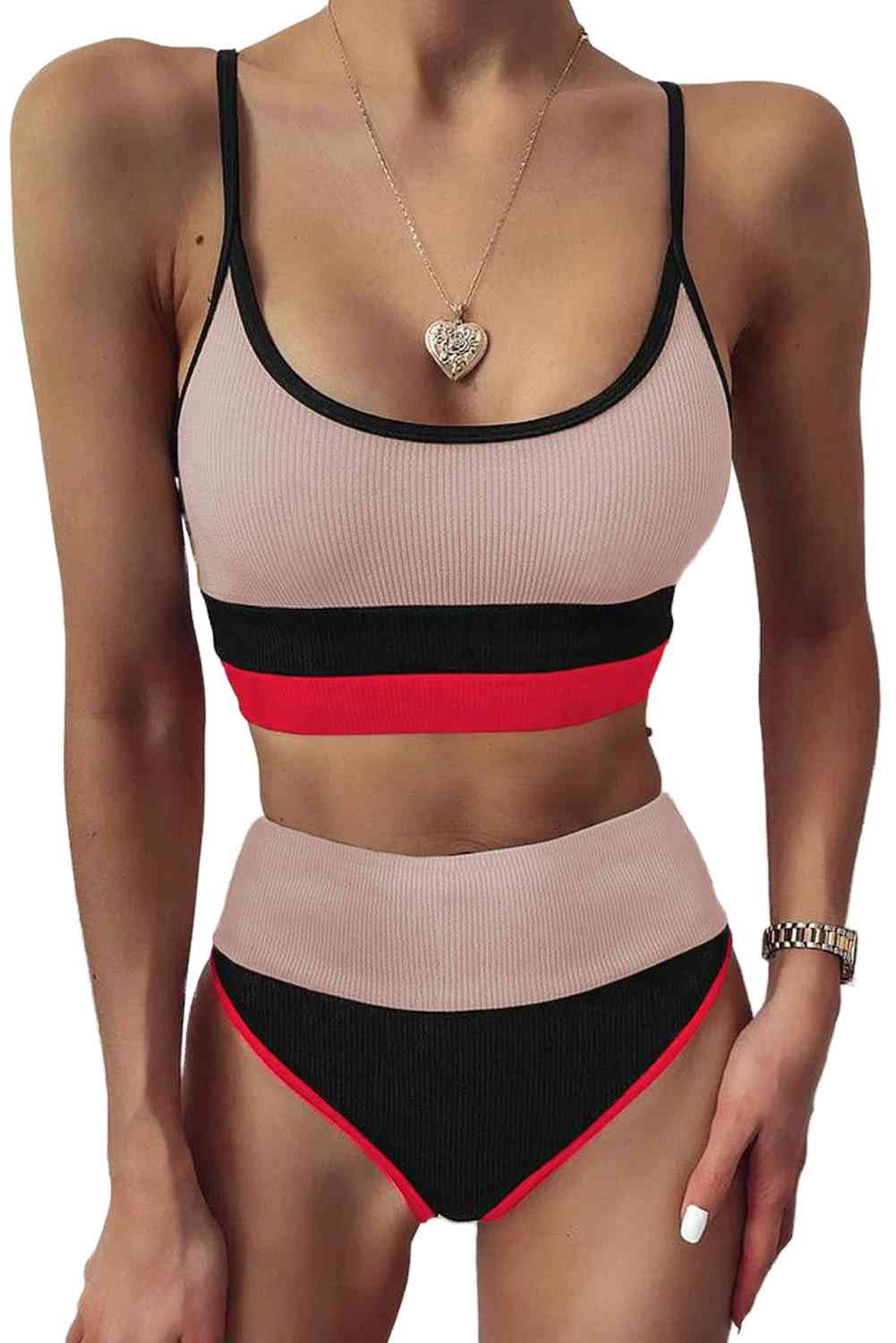 Color Block Two-Piece Swim Set