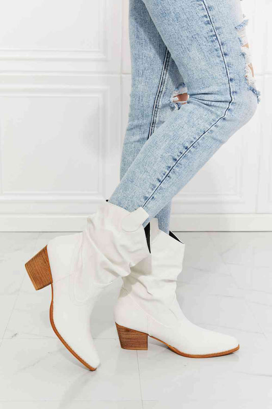 Better In Texas Scrunch Cowboy Boots in White