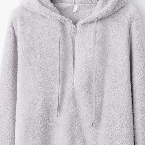 Quarter-Zip Teddy Bear Hoodie