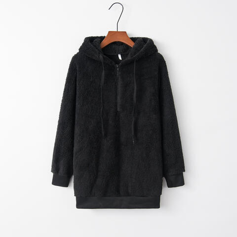 Quarter-Zip Teddy Bear Hoodie