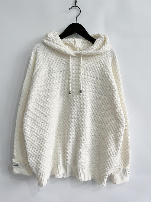 Quilted Long Sleeve  Hooded Sweater