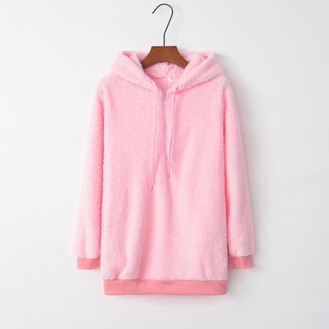 Quarter-Zip Teddy Bear Hoodie