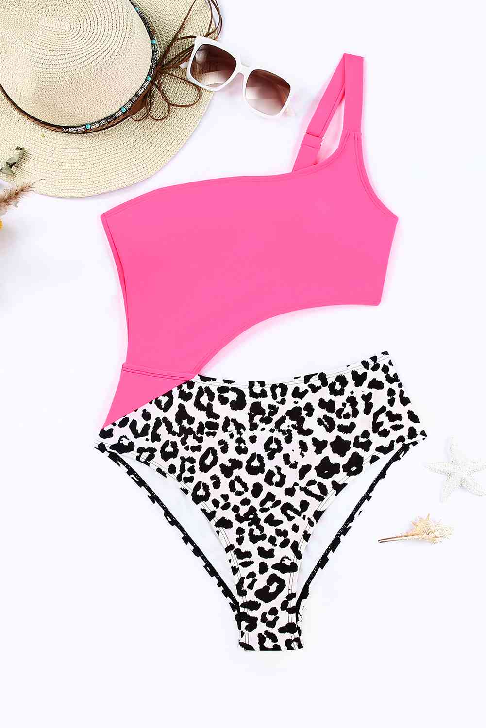 Leopard One Shoulder/One Piece Swimsuit