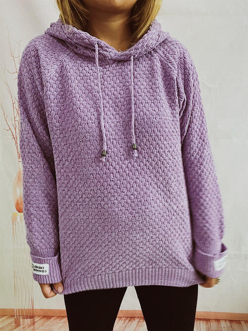 Quilted Long Sleeve  Hooded Sweater